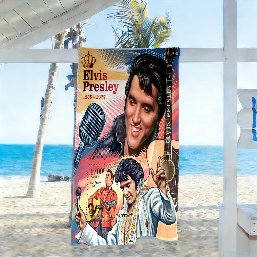 Elvis Presley Beach Towel High Absorbency Quick-Dry Comfortable Lightweight Suitable for Sports, Travel, Swimming, Yoga, Bathroom, Beach, And Pool