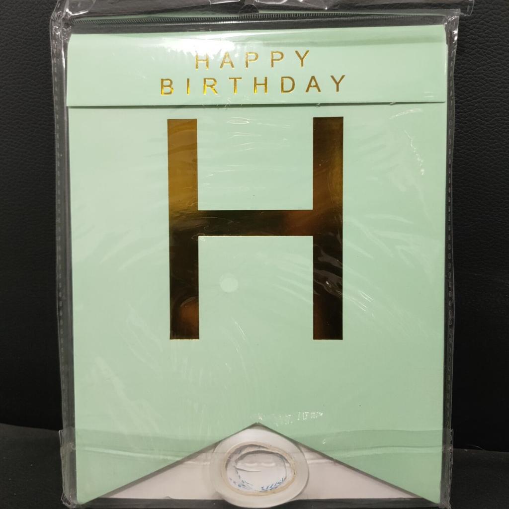 Birthday Party Decoration Bronzing Dovetail Flag Happy Birthday Birthday Flag Banner Bunting Custom