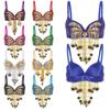 Women Music Festival Club Dancing Costume Shiny Belly Dance Bra Tops Tassel Sequined Costume Carnival Outfit Dancewear