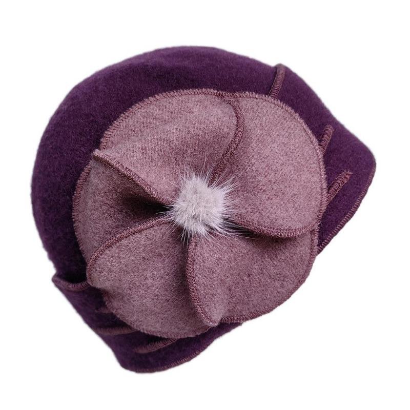Flower New Section 100% Wool Hat Autumn Winter Middle-aged Female Soft Hat Women European Tide Dome Felted Mummy Thought Hat