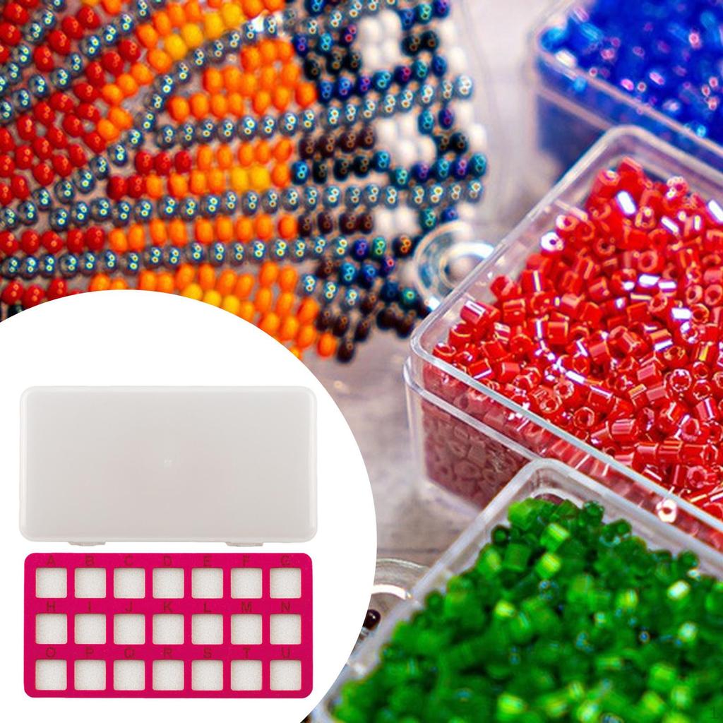 Bead Storage Mat 21 Grids with Box Lightweight Beads Organizer for Small Items Arts and Crafts