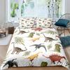 3D Small Dinosaur Cartoon Cute Simple Bedding Set Couple King Single Size For Kids Children Polyester Quilt Cover Pillow Case