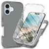 For iPhone 16 Case TPU+PC Full Protection Shockproof Phone Cover with PET Screen Guard