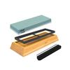 Sharpening Stone Dual Side Kitchen Knife Sharpener Whetstone Professional Grinding Shapner Watster Stone Bamboo Base Angle Guide