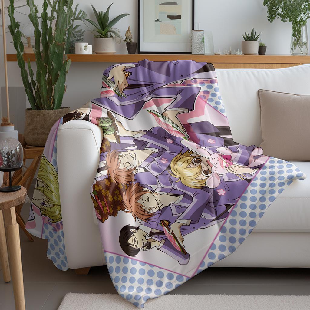 Classic Anime Printed Blanket Ouran High School Host Clubs Suitable For Bed Bedroom Sofa Picnic Outdoor BlanketFor Gifts