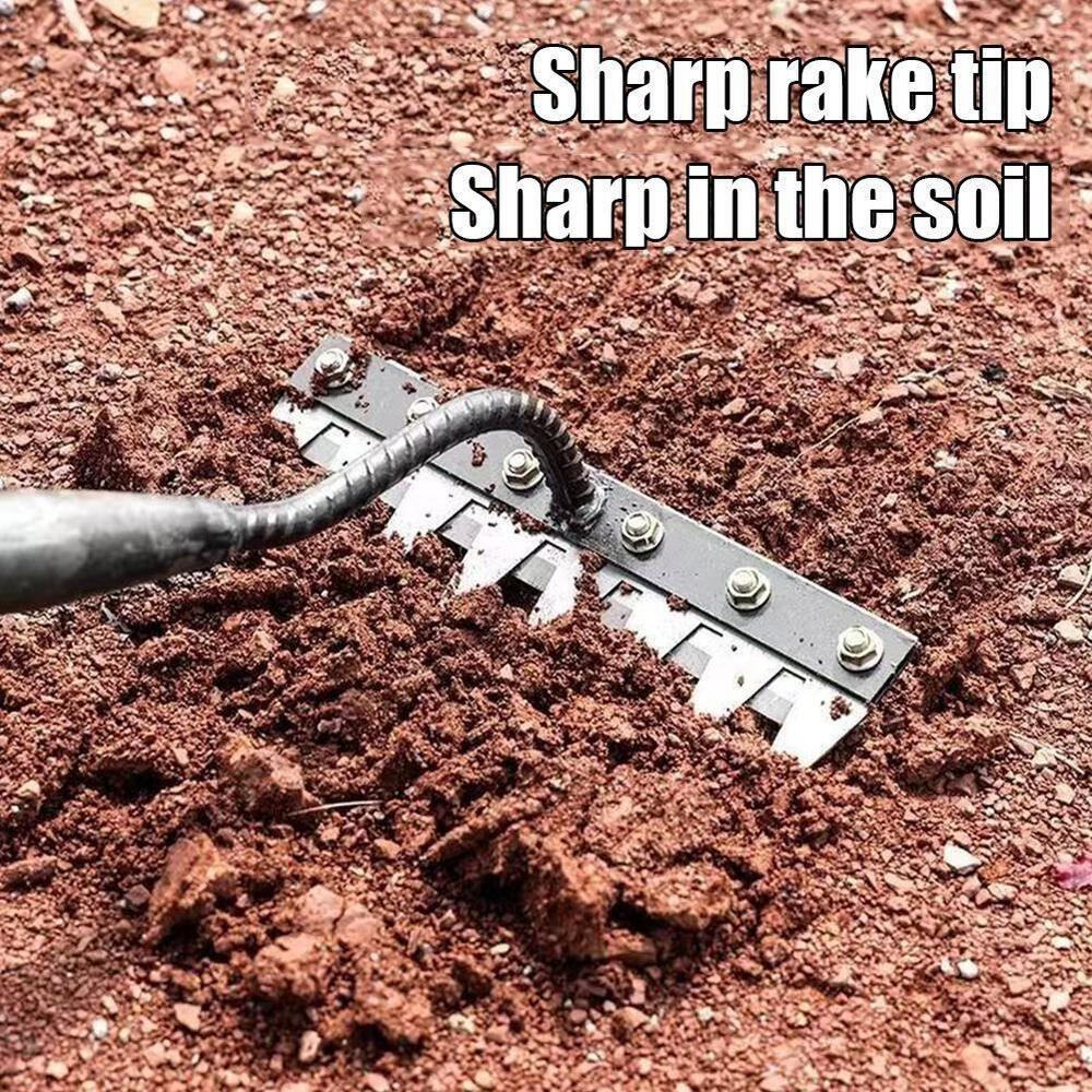 Грабли садовые из углеродистой стали с 6/7/8 зубьями, садовые грабли металлические, прочные O2