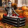 Decorative Cooler for Theme Parties Halloween Inflatable Skull Ice Bucket, Pirate Skeleton Drink Party, Party Decorations Yard Thickened PVC Portable