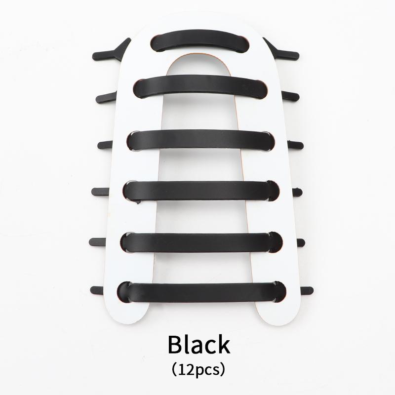 NO.8 12Pcs Silicone Shoelaces for Shoes Elastic Laces Sneakers No Tie Shoe Laces Kids Adult Rubber Shoelace One Size Fits All Shoes