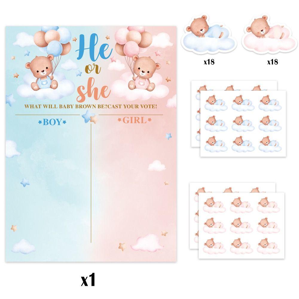 Праздничный плакат «Мальчик или девочка» с наклейками Он или Она Плакат Доска для объявлений Детский душ