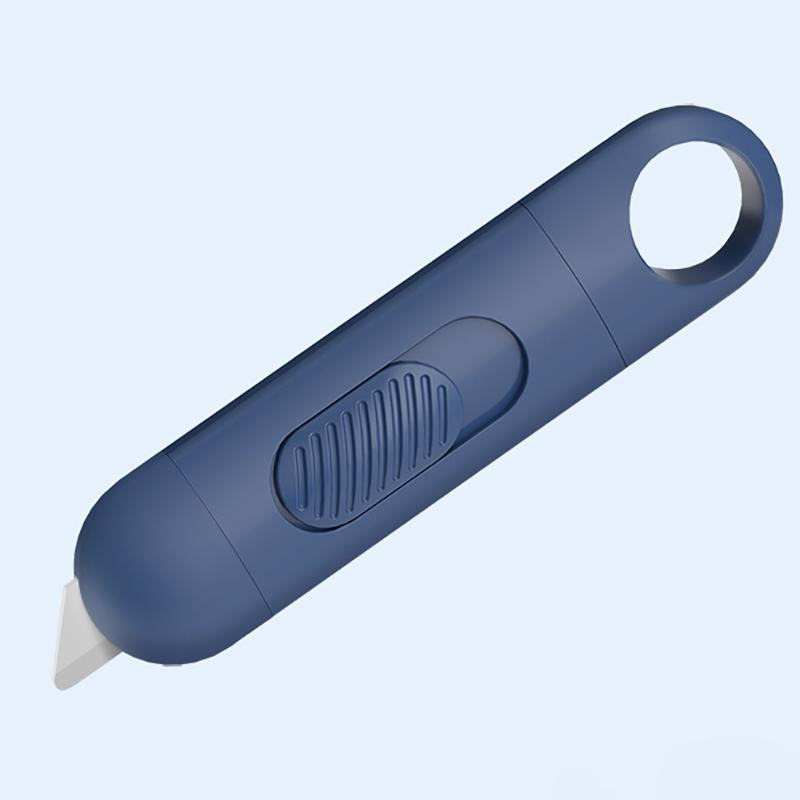 Портативный мини-керамический канцелярский нож, безопасные лезвия, коробка-вскрыватель, режущие инструменты с отверстием для подвешивания на брелок, фиксируется в положении