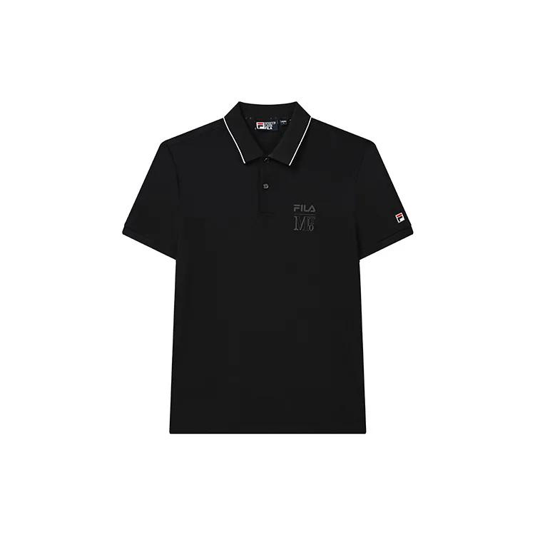 FILA Polo Shirts Men's Jet Black Polo Collar Moderate Straight Fit (Unisex) Polo Shirts F11M238105FBK