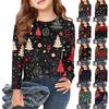 Christmas Day Girls Long Sleeve T Shirts Kids Fall Tops Crewneck Printed Basic Tees