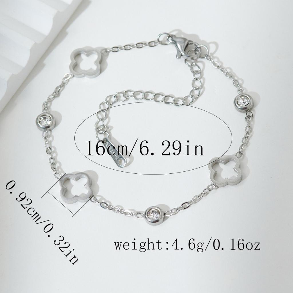 Модный, простой и элегантный набор браслет и колье с клевером. Идеально подходит для повседневной носки и всех случаев. Украшения с клевером