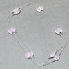Lab Created Rose Quartz Necklace 36" Chain Silver Tone Oval Cut Gemstone Jewelry
