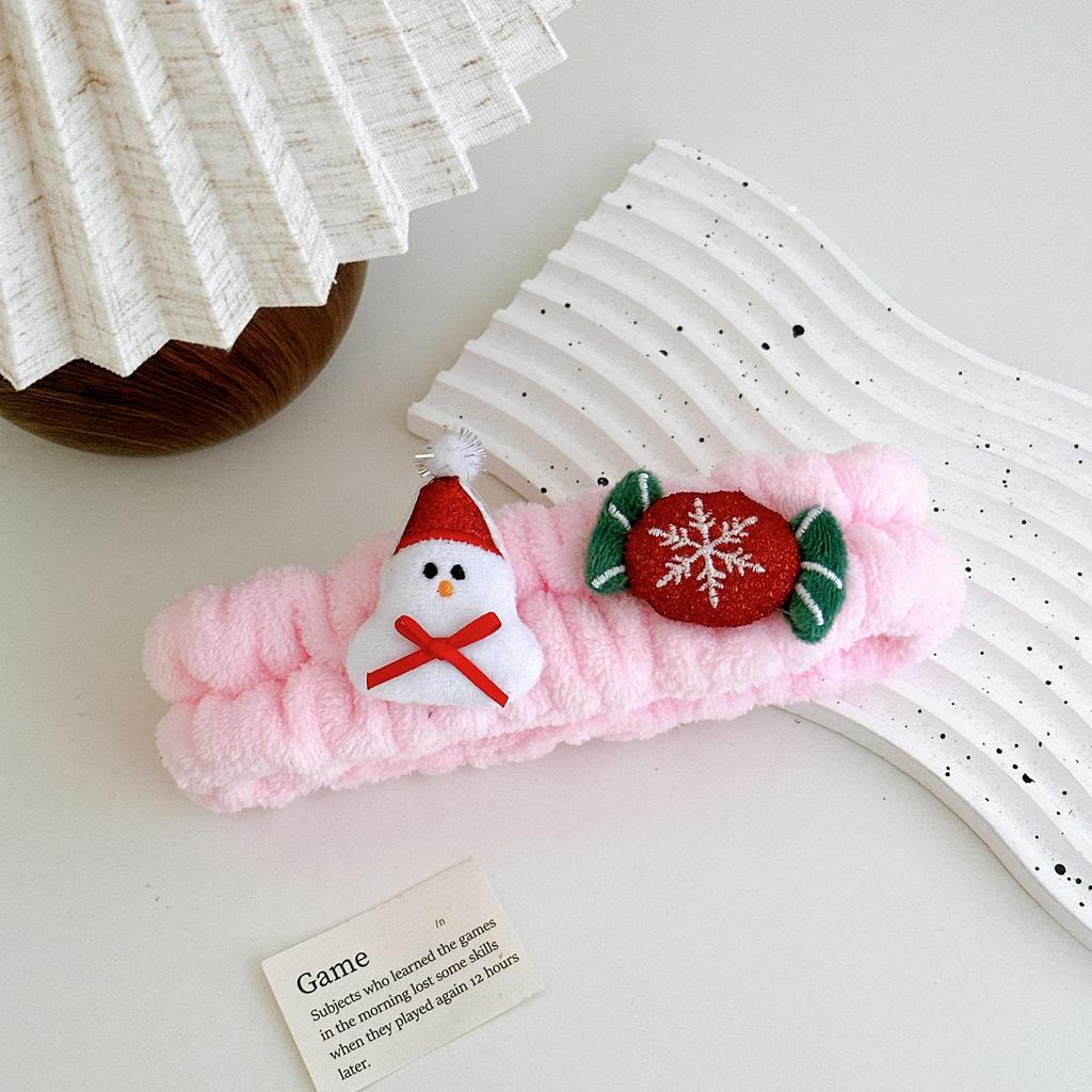 Рождественская плюшевая повязка на голову для макияжа для женщин