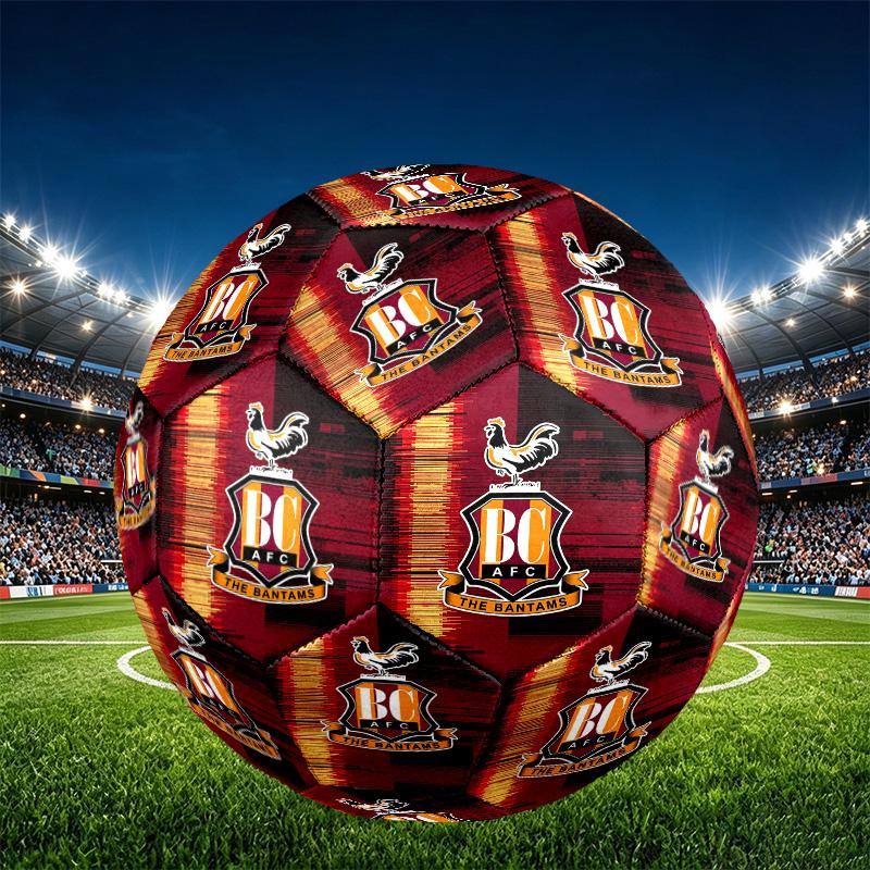 Футбольный мяч Bradford City AFC, размер 5. Износостойкий мяч из ПУ для матчевых тренировок и ежедневной практики. Подарок на день рождения для любителей футбола