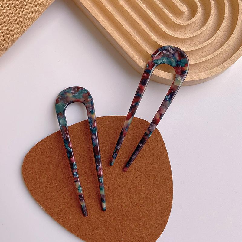 2 шт./лот Корейские палочки для волос Женская заколка для волос Элегантные красочные ацетатные палочки для волос с леопардовой текстурой Заколка для волос для девочек Аксессуары для волос
