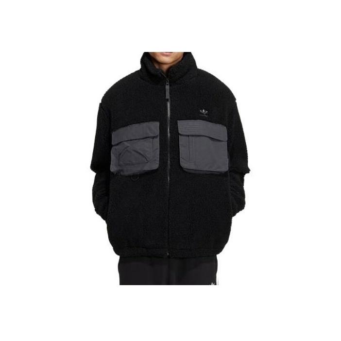 Adidas Оригинальные однотонные спортивные флисовые куртки с трилистником, мужские куртки черного цвета IC8162