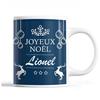 Mug - Noël Lionel Bleu - Ceramic - Printed Front/Back - 325 Ml