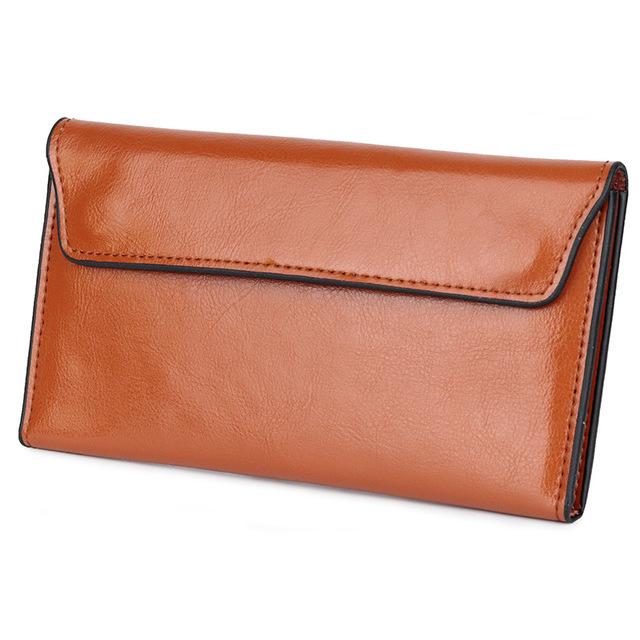 Aliwood Genuine Leather Women's Wallet Clutch Bag Large Capacity Ultra-Thin Fashion Simple Long Wallets Phone Bag Purse