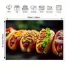 2D flat surface 1-piece set of delicious hot dog celebration background suitable for decoration of parties