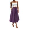 Women's Skirt Bohemian Skirt Solid Color Casual Skirt With Pockets