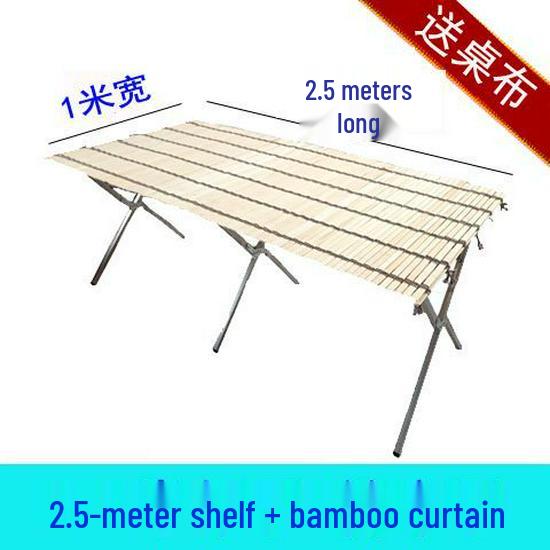 Foldable Night Market Shelf with Thick Bamboo Mat