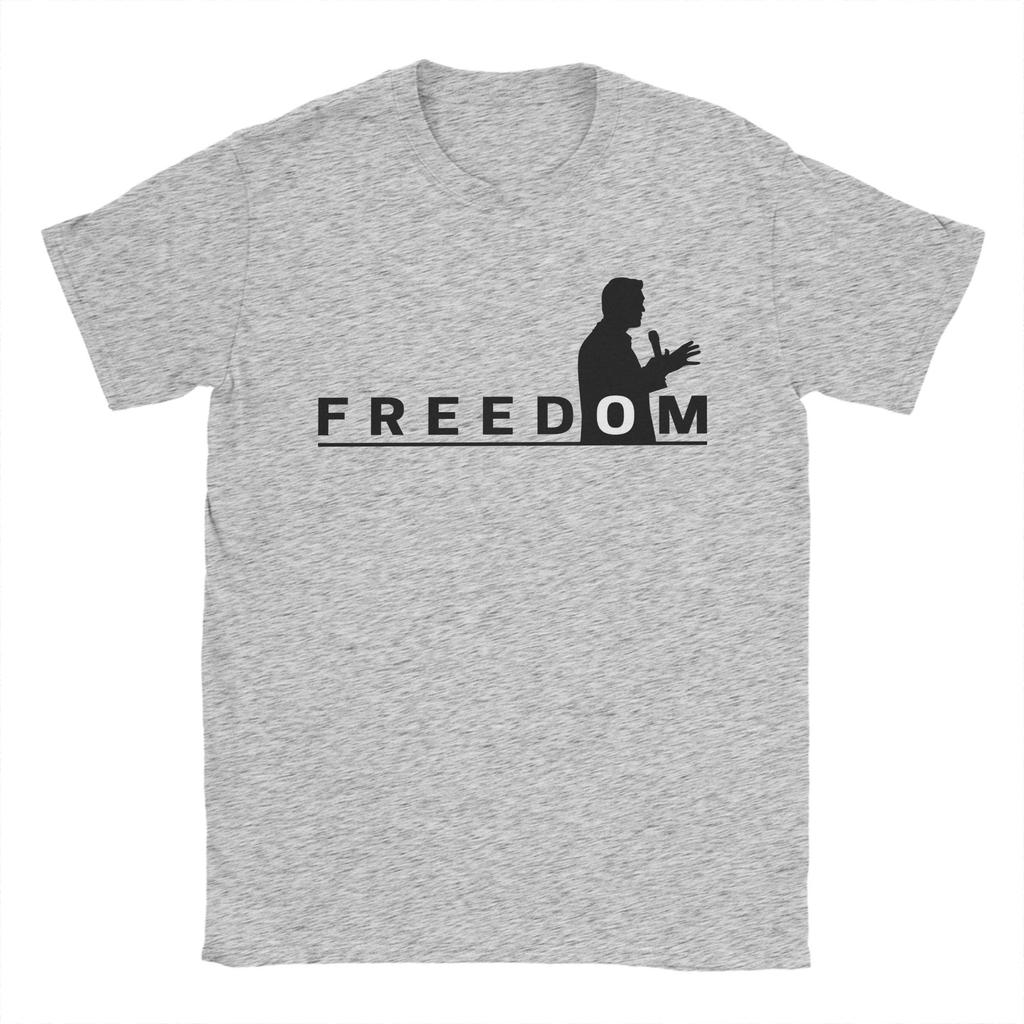 Unique FREEDOM CHARLIE KIRK T-Shirts Men Round Collar 100% Cotton T Shirts Short Sleeve Tee Shirt Printed Clothing