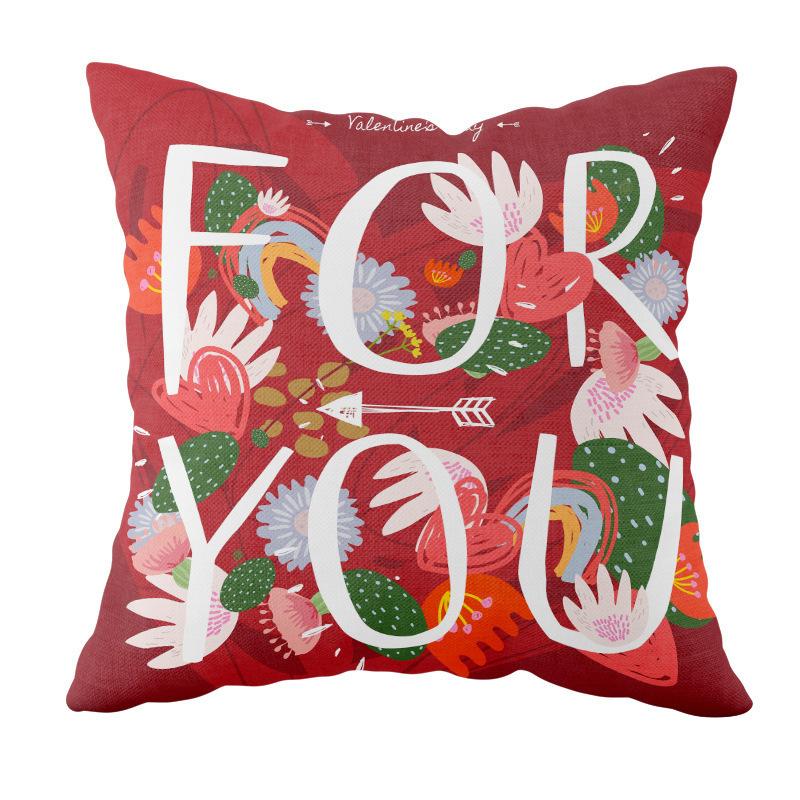 Подушка на День святого Валентина, короткий плюш, наволочка с принтом «Любовь», автомобильная, прикроватная, подарок