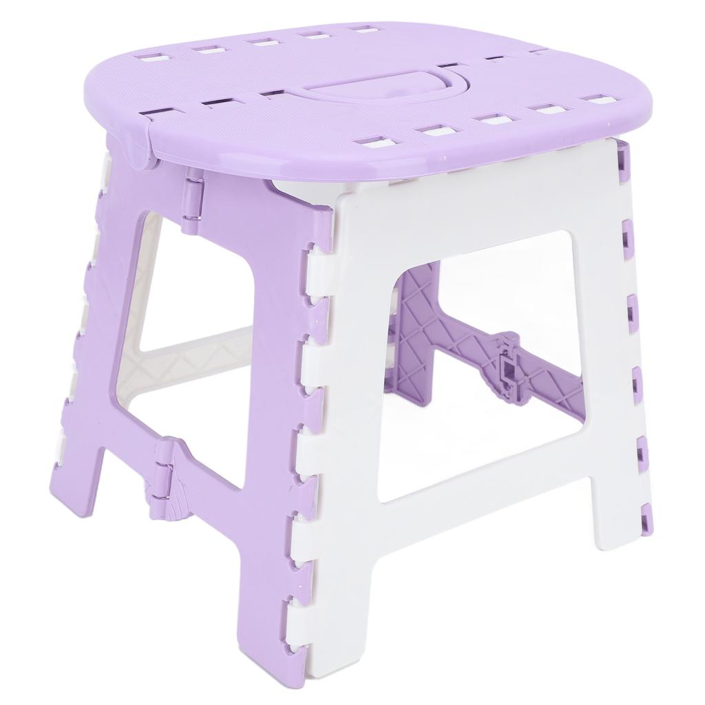 Foldable Step Stool Household Plastic Small Folding Step Stool for Camping Fishing Outdoor Light Purple