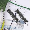 2 Rows Rhinestones Decor Replacement Metal Watchband Wrist Strap for Apple Watch Series 9/8/7 41mm/6/5/4/SE (2023)/SE(2022)/SE 40mm/3/2/1 38mm