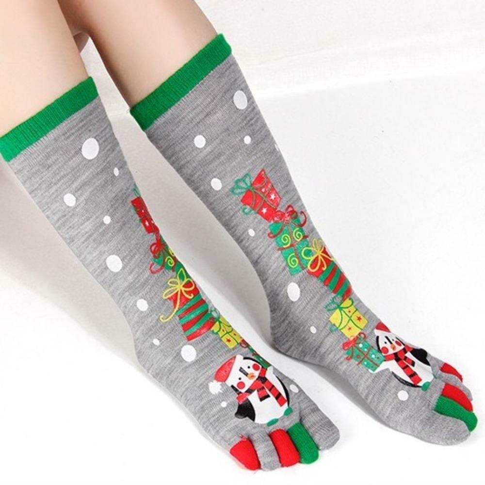 Winter Warm Christmas Toe Socks Cartoon Printed Leg Warmer High Socks Women Boot Sock  Xmas Party