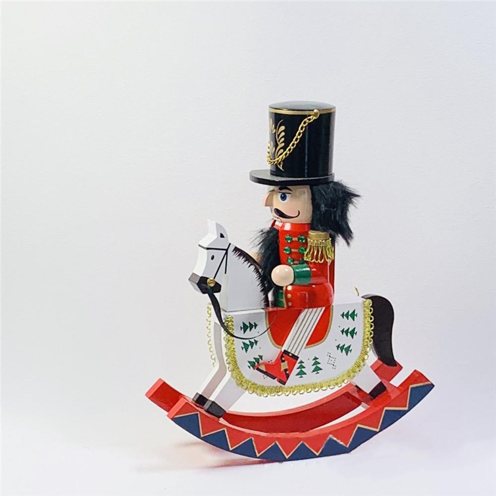 30 см лошадка-качалка Щелкунчик Солдат кукла деревянная ручная работа Щелкунчик верховая лошадь игрушка украшение рождественский подарок украшение