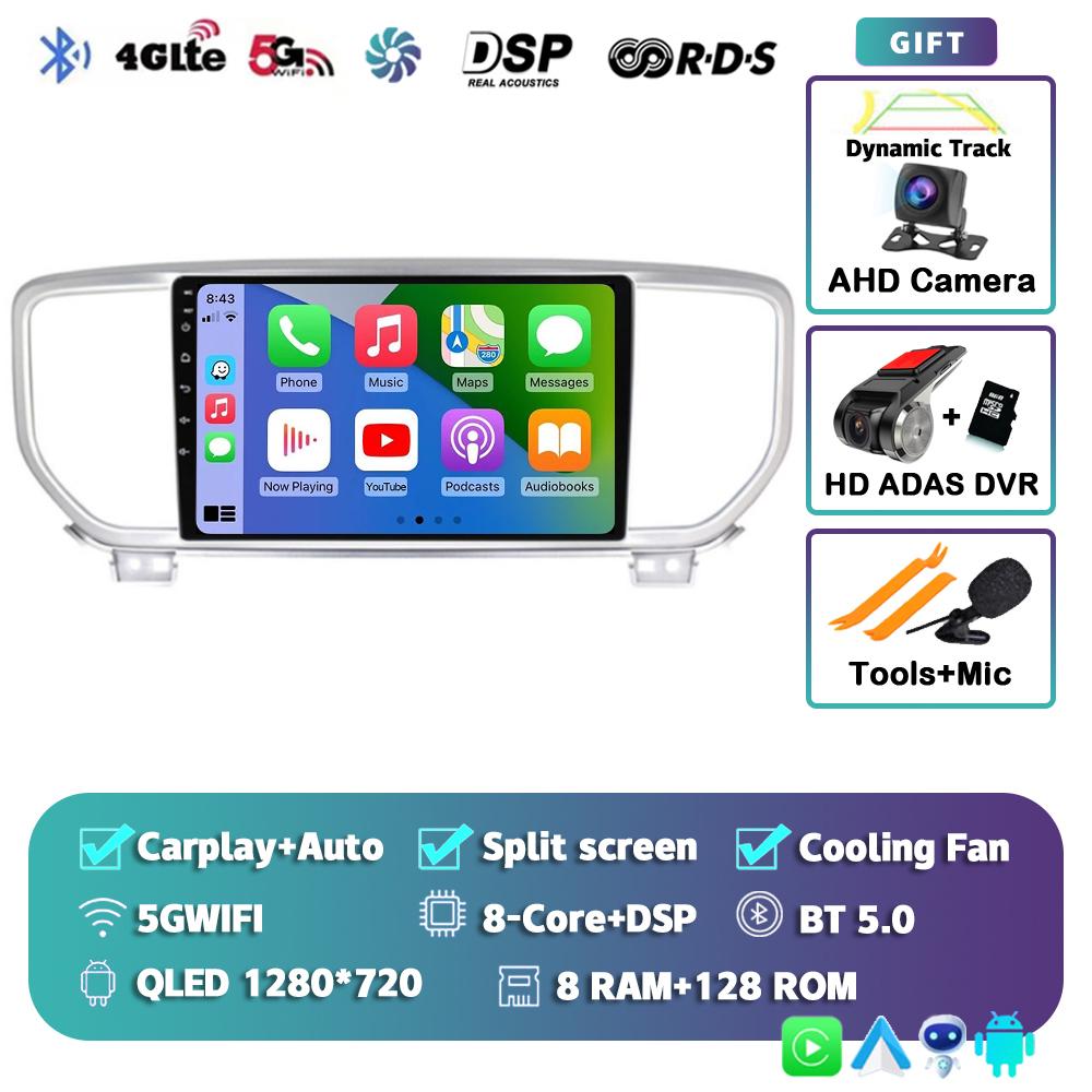Android 14 Автомагнитола Carplay WIFI+4G для KIA Sportage 4 KX5 2016 2017 2018 Навигация GPS Мультимедийный Видеоплеер Стерео BT
