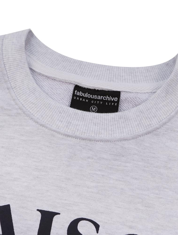 LA MAISON STUDIO Women'S Crop Classic Logo Cupcake Heavy Terry Sweatshirt Ash Grey (Fcd3Ts705W)