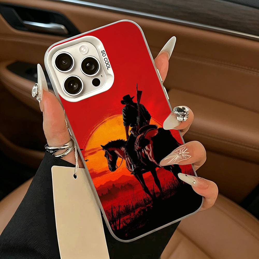 R-Красный Чехол для телефона Red Dead Redemption RDR 2 Для IPhone 17 Air 16 15 14 13 12 11 Pro Max Белый Серебристый Жесткий Чехол