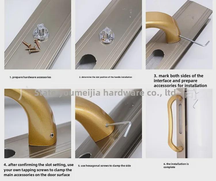 Роскошная ручка из алюминиевого сплава для тяжелой раздвижной двери для кухни и балкона