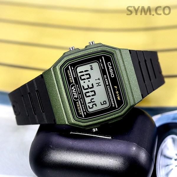 Casio Стандартные мужские цифровые наручные часы серии F-91W + жидкокристаллическая пленка