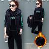 Winter Half Turtleneck Warm Pullover Casual Velour Sweatsuit Three Piece Suit Embroidery Thicken Fashion Velvet Tracksuit Women