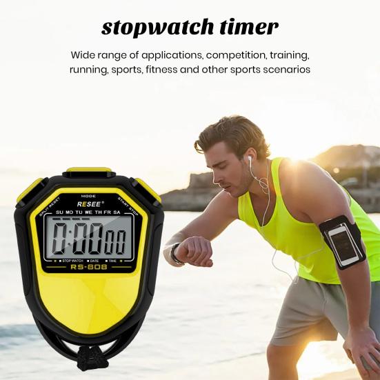 Stopwatch Timer Lightweight Waterproof Digital Display Timer for Sports Coaches Swimming Running Training