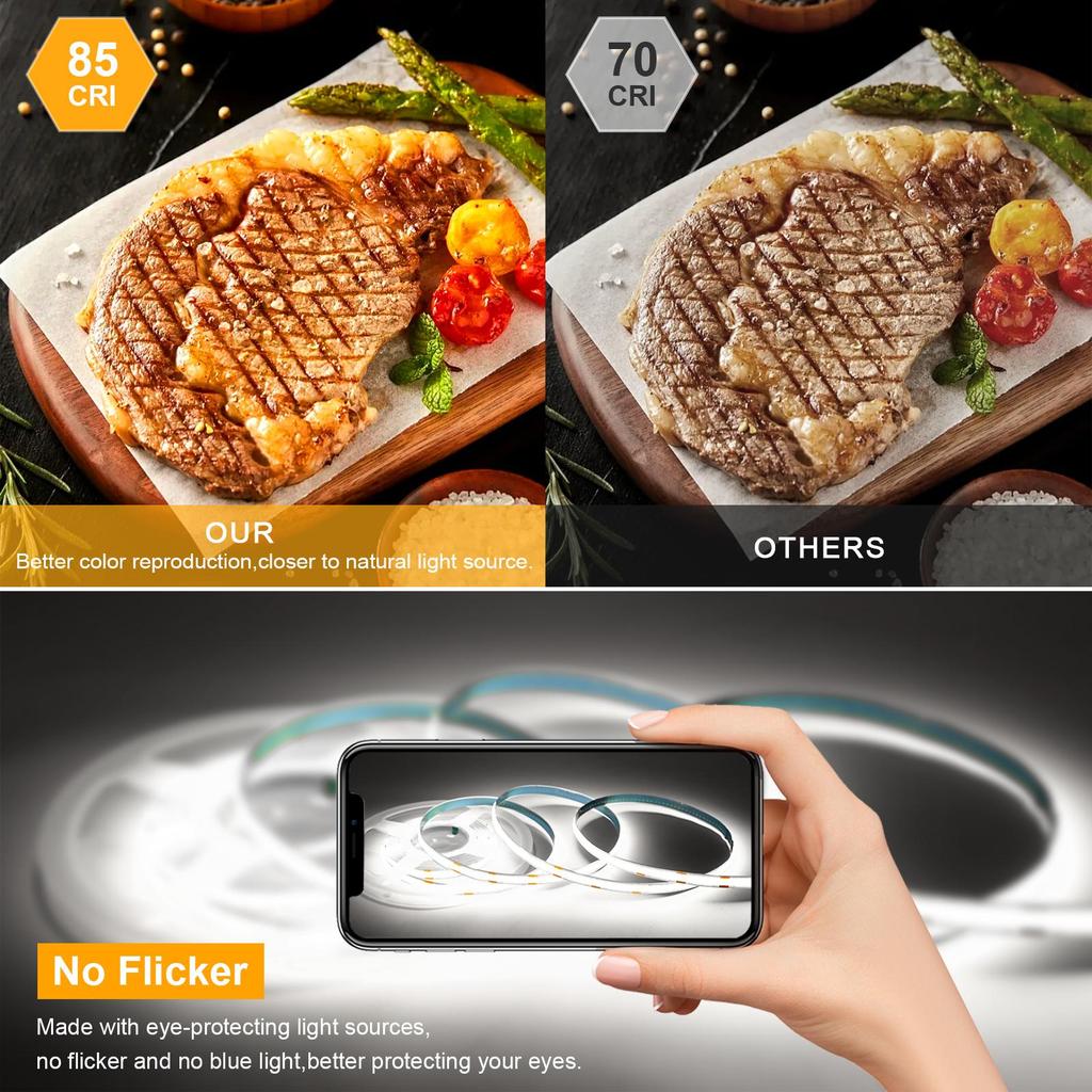 COB Светодиодные ленты для декора стен комнаты 5V Питание от USB Светодиодная лента с РЧ пультом управления Поддержка диммирования Подсветка для телевизора/зеркала