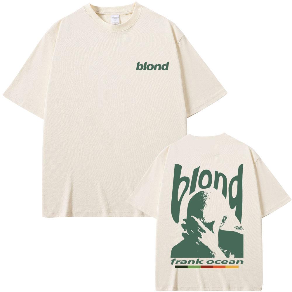 Rapper Frank Graphic T-shirts Hip Hop Ocean Album T Shirts Blond Fashion Oversized Men's Cotton Tshirt Male Vintage Streetwear