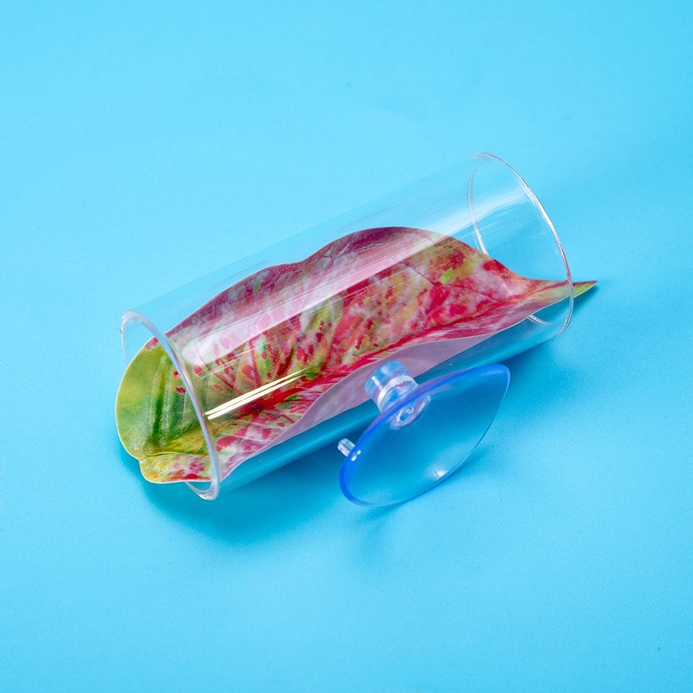 Укрытие для рыбки петушка Акриловая трубка с ковриком из листьев Трубка для петушка Туннели Подарки Аквариум Туннель для рыбки петушка