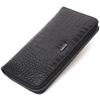 Roomy Women's Wallet Made of Genuine Leather with Crocodile Embossing BOND-WALLET 21980 Black