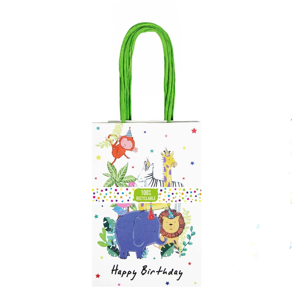 Eurowrap Jungle Animals Happy Birthday Party Bags (Pack of 6)