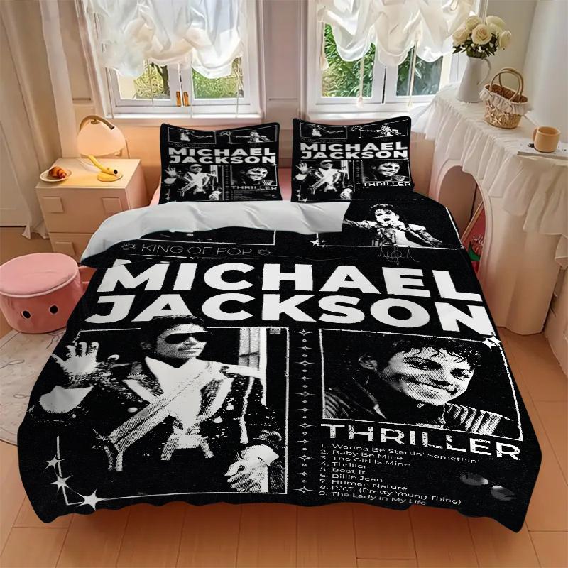3Pcs Michael Jackson Thriller Poster Bedding Sets For All Sizes New 3D Printed Bed Cover Comforter Duvet Cover Pillowcase Bedroom Decoration