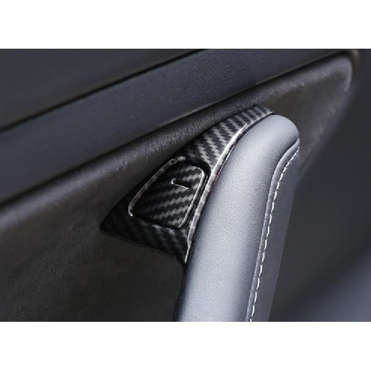 Carbon Fiber Door Lock Switch Frame Cover Trim For 2018- Tesla Model 3 8pcs
