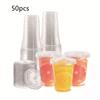 50 шт. пластиковые стаканчики с крышками и трубочками, одноразовые стаканчики для холодного кофе, смузи, молочных коктейлей, холодных напитков