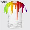 Летняя новая мода граффити краска 3D печать мужская летняя круглая горловина короткий рукав рубашка футболка