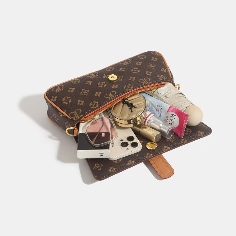 Кожаная ретро сумка-багет с принтом, женская новая модная универсальная нишевая легкая роскошная наплечная сумка-мессенджер